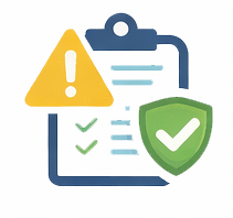 Incident documentation icon showing audit trail, reports, and accountability tracking for community incidents