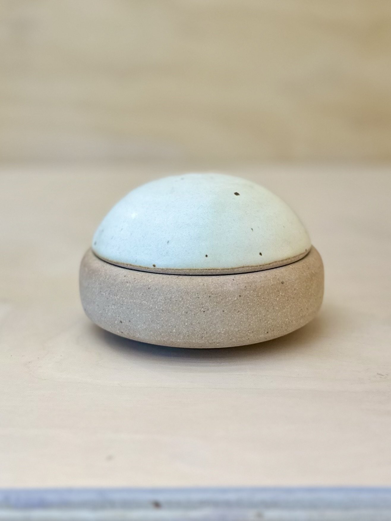 Sold - white top lidded pot