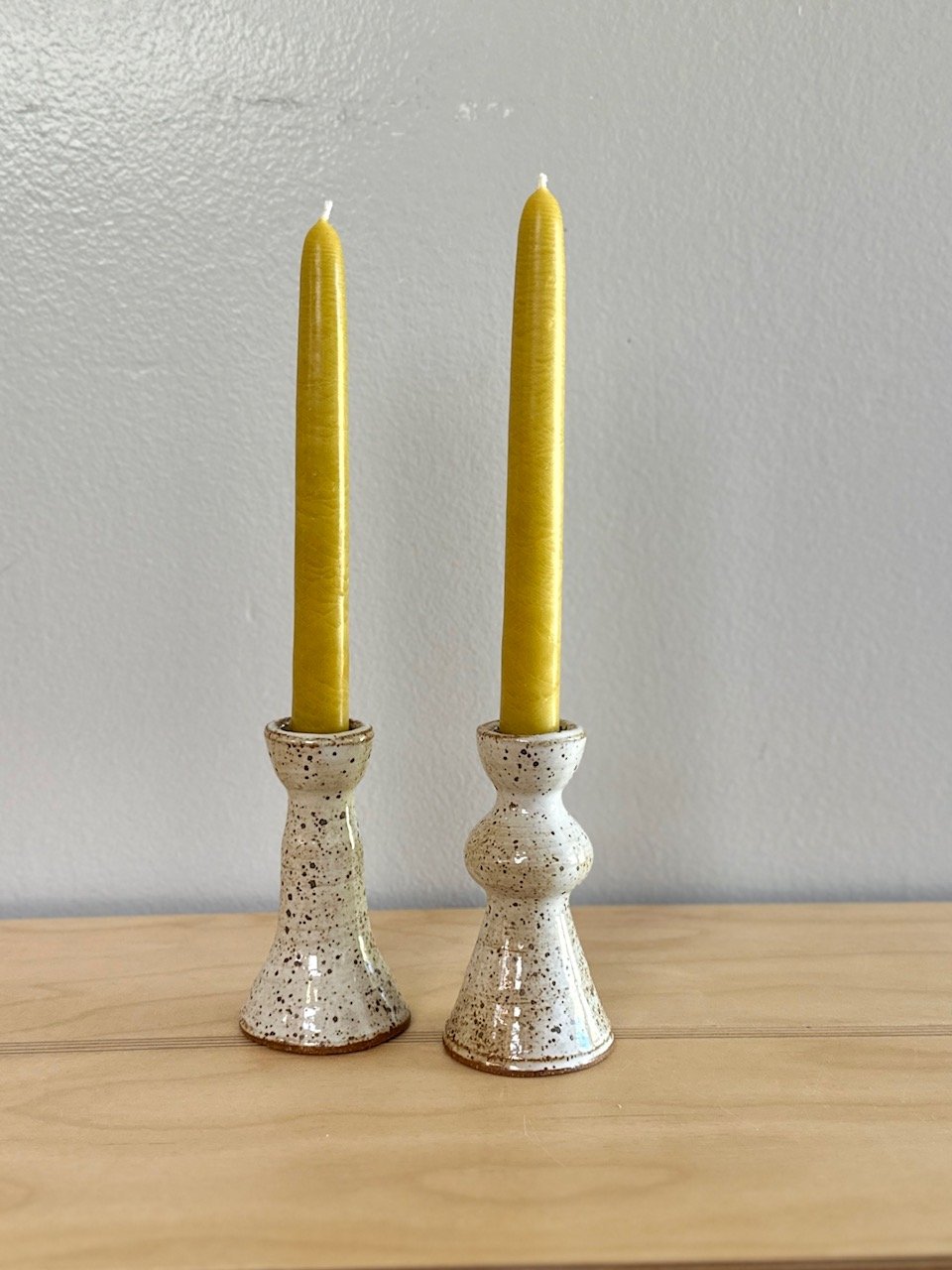 glossy white candlestick