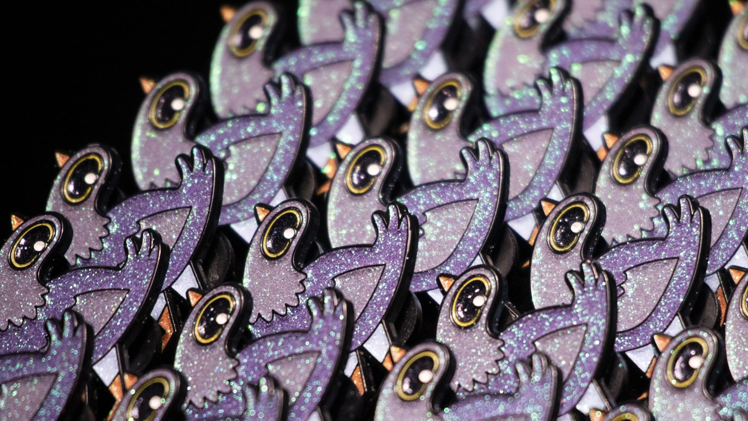 Trash Doves Glitter Enamel Pin &mdash; SYD WEILER
