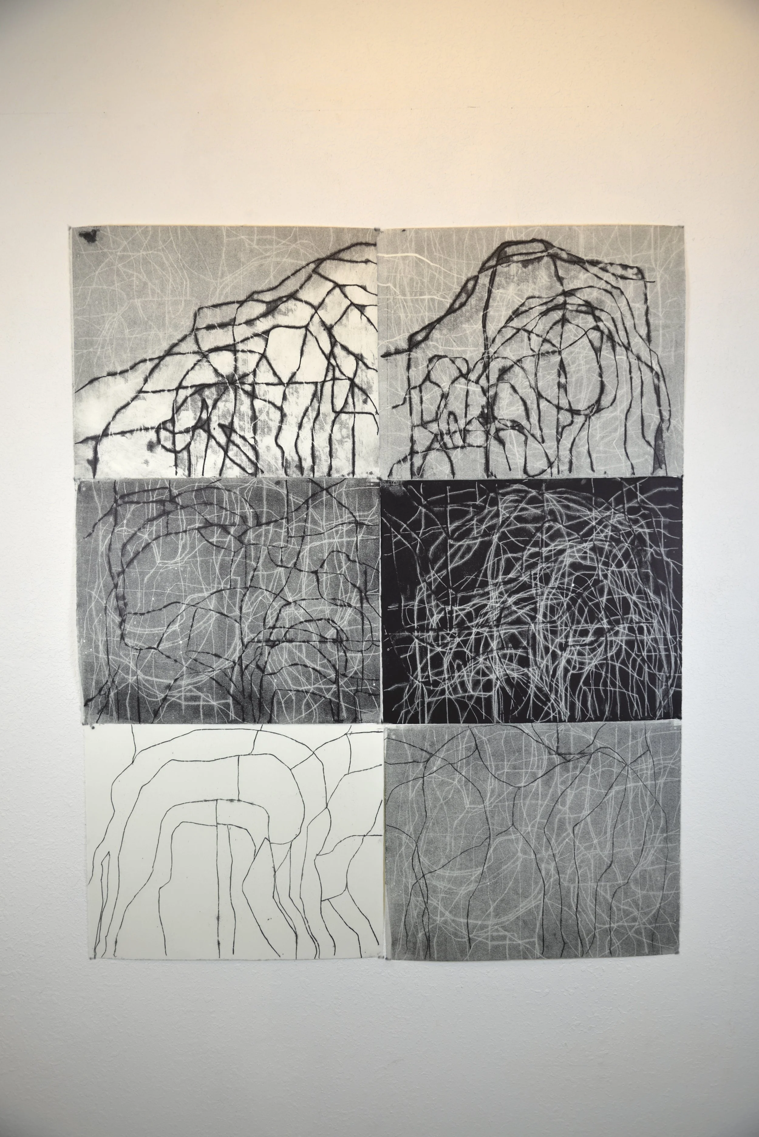 Omnifold, 55.5 x 42”, 2025, trace monoprint on kitakata paper