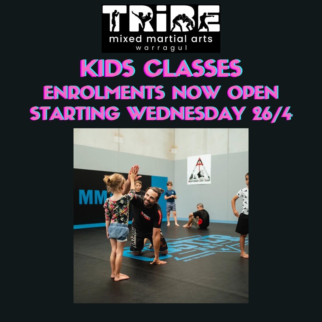 Term 2 Enrolments for kids BJJ, Muay Thai and Boxing are now open via our website - https://tribemma.com/tribe-kids-teens - classes resuming Wednesday 26/4 @tribe_mma_warragul
