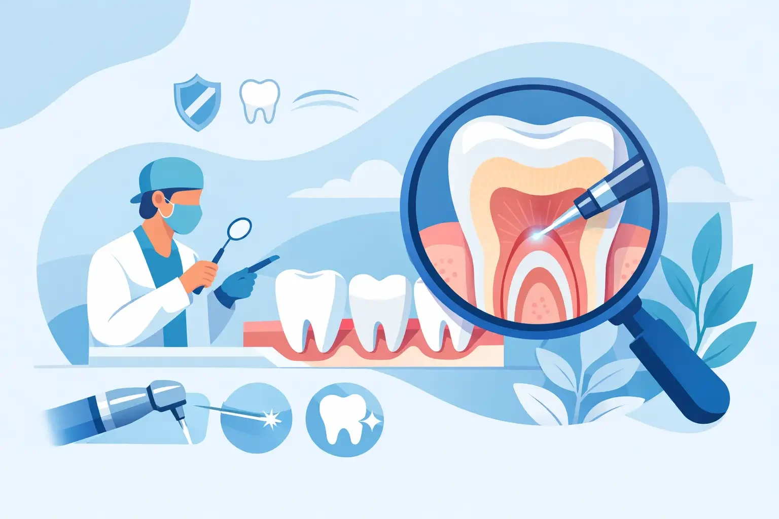 image of dentist preparing teeth