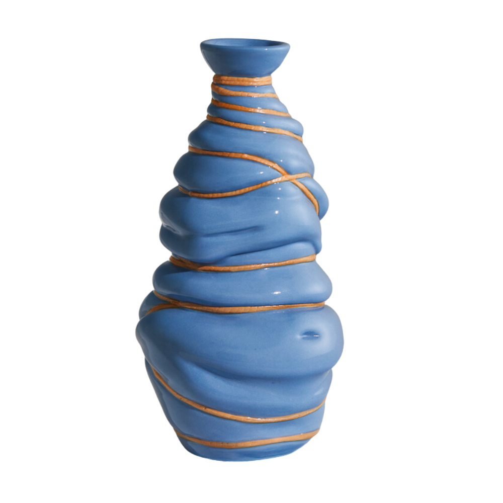 Blue Tied Belly Vessel