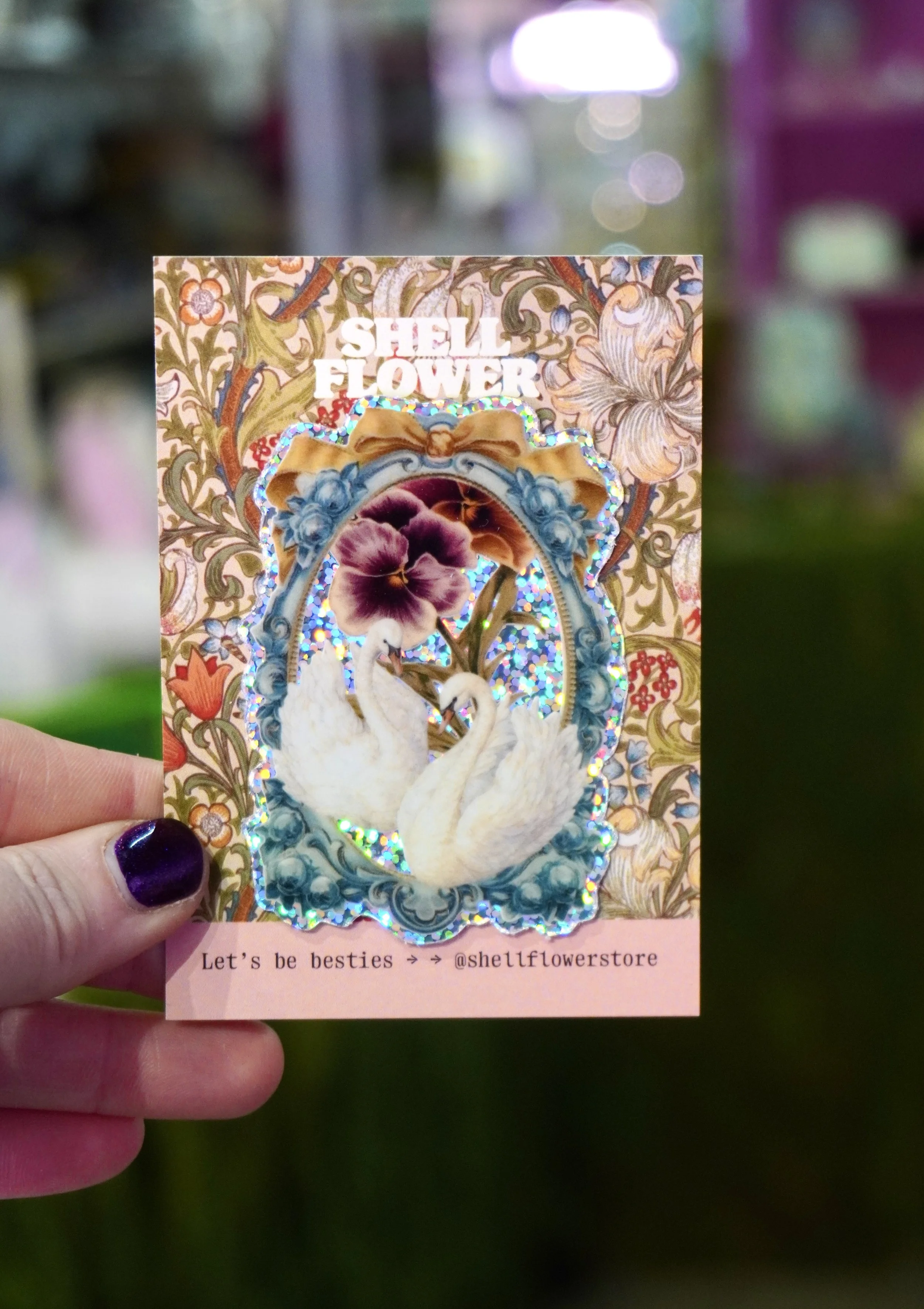 Swan Glitter Sticker