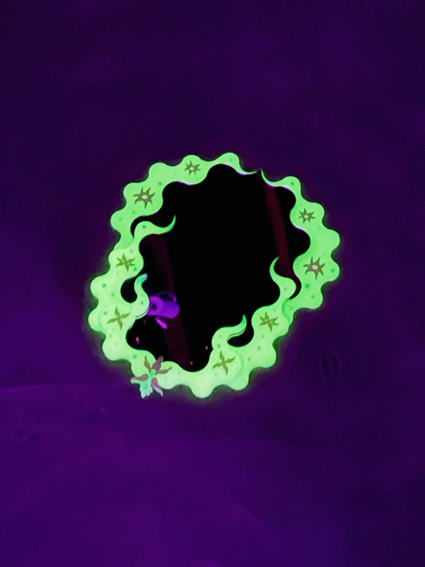 Glow in The Dark Moon Orchid Mirror