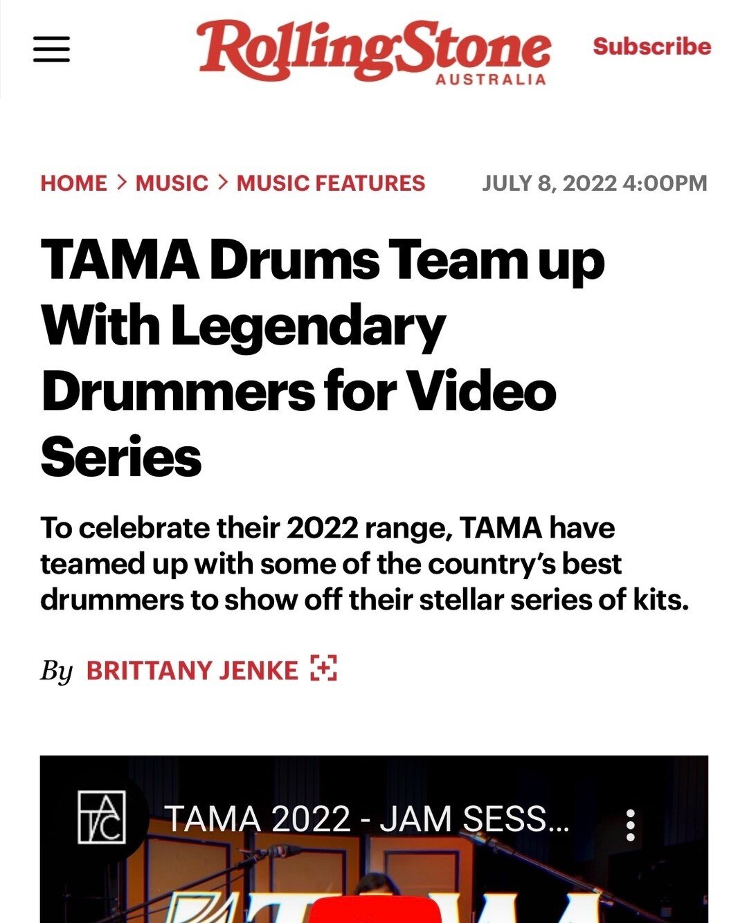 Such a pleasure to engineer for these @officialtamadrums videos featuring such stellar drummers playing beautiful kits.⁠
⁠
@studios301 🙏🥁🙌