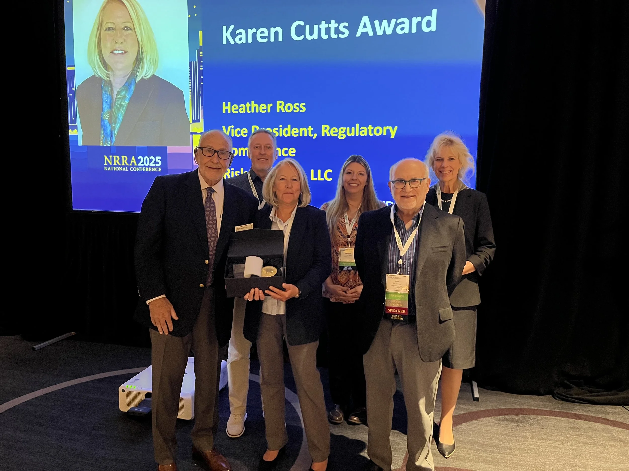 Heather Ross receiving the 2025 Karen Cutts Award