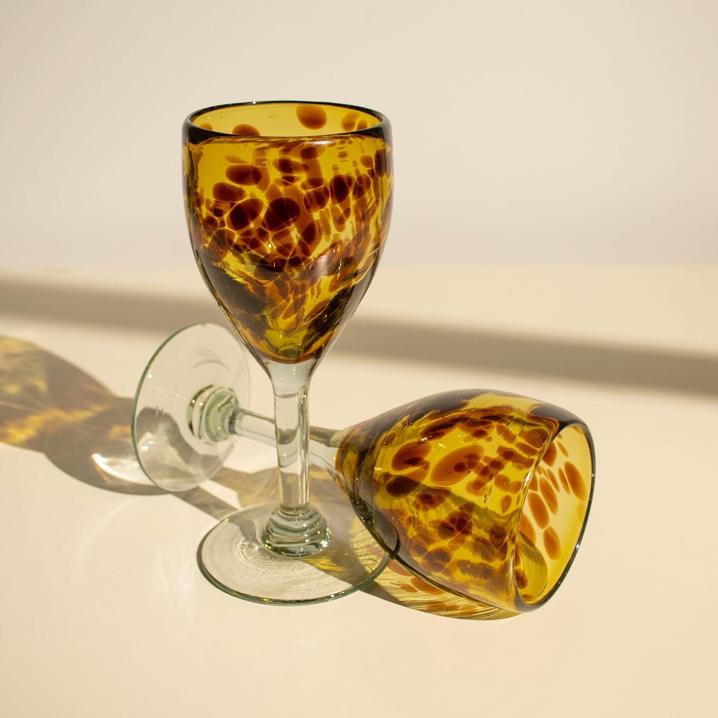 Set of two hand blown tortoise pattern wine glasses 🤎

$45 + shipping 

Purchase on our website (link in bio) or DM us with email and zipcode. US shipping or free local Brooklyn pickup available. All sales are final.