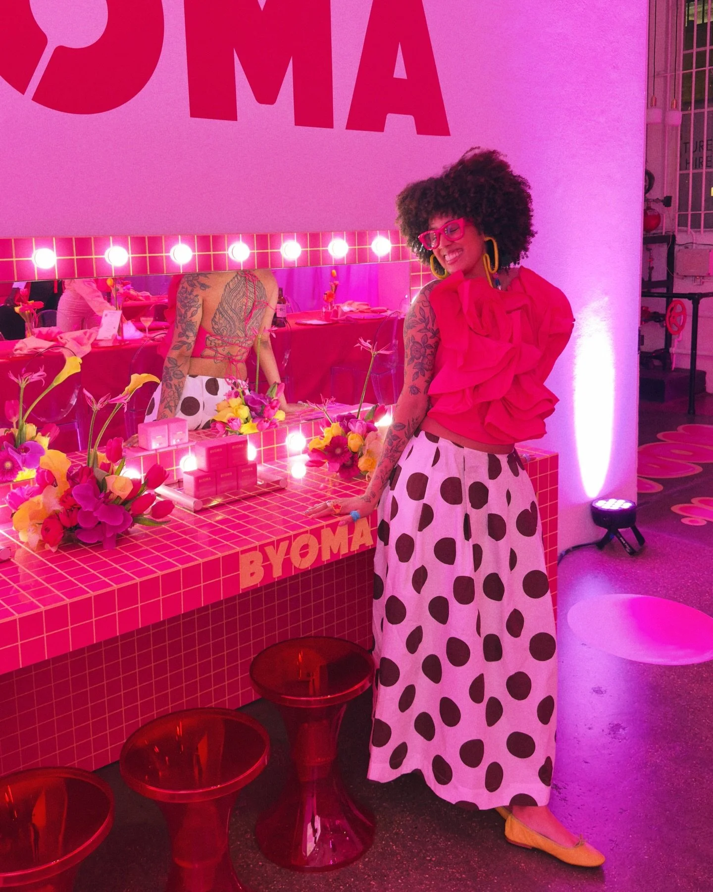 (ad~pr invite) can you please pretend you haven&rsquo;t seen these pics in my stories thank you 🙏🏽 got my glow on last night with my favourites @byoma 🫧 they just launched their new bio-collagen radiance face mask and i just know itis gonna be suc