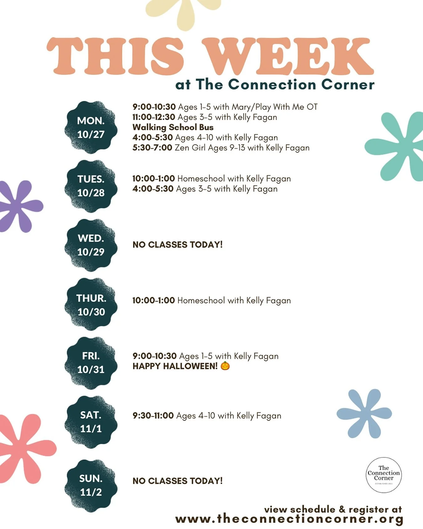 We know holiday weeks can be a lot for kids — and grown-ups too. The excitement, busy days and late nights, candy, costumes… it all adds up! π»ππ¬
Join us for a calm, playful reset — festive yoga, art, sensory play, and mindfulne