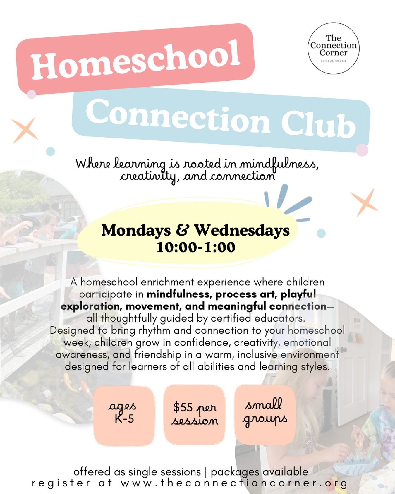 What if part of your child&rsquo;s homeschool week was simply about slowing down, creating, exploring, and connecting? 
🌿✨🫶🏽🎨📚🧘🏽&zwj;♀️🤸🏽&zwj;♀️🌲🫧💭 

Homeschool Connection Club is a different kind of homeschool enrichment&mdash;weaving to