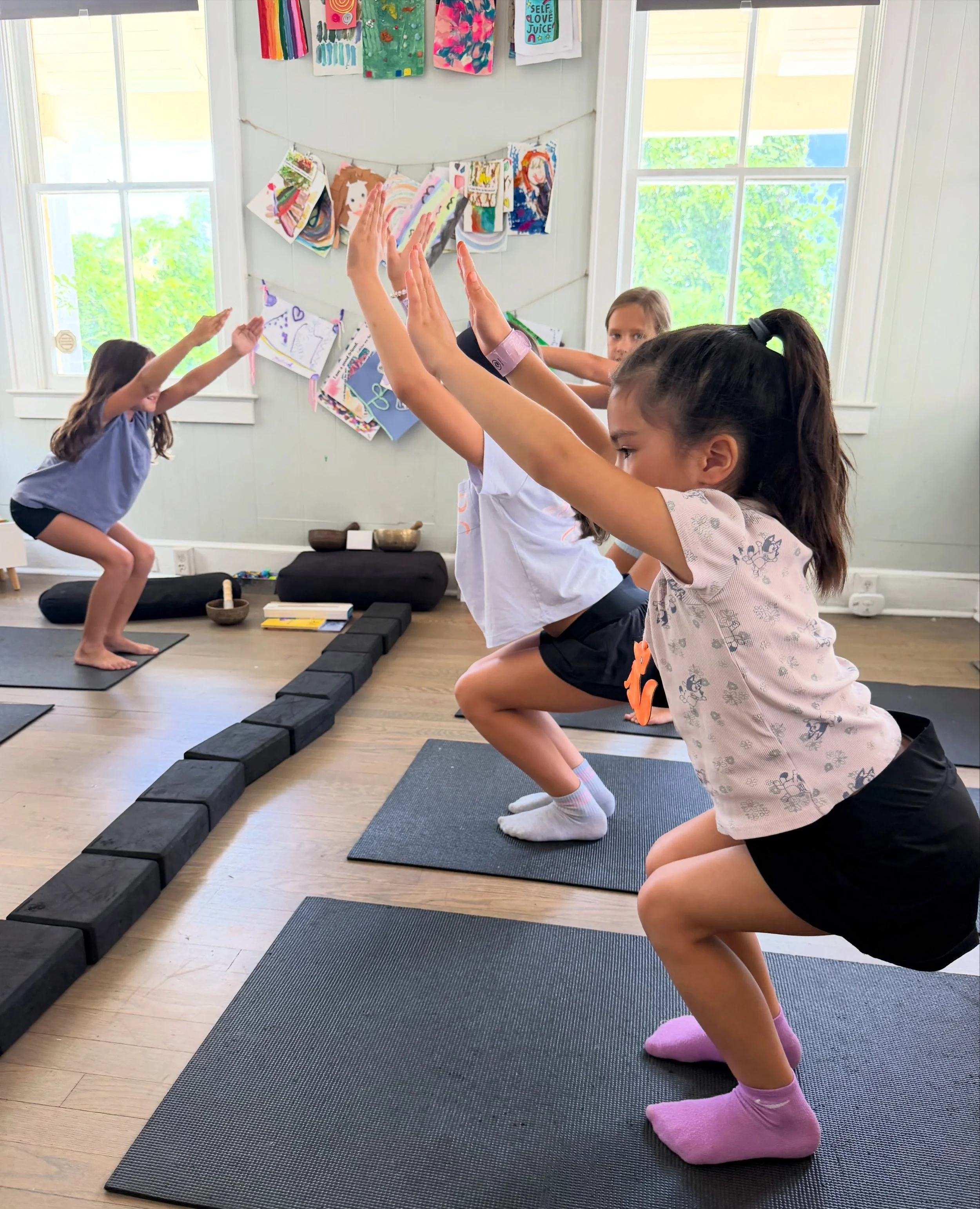 Kids yoga ✨

Moving their bodies in new ways, working on balance and strength, noticing how their bodies feel, trying something that might be a little tricky, laughing, breathing, slowing down&hellip;

There&rsquo;s so much goodness happening in such