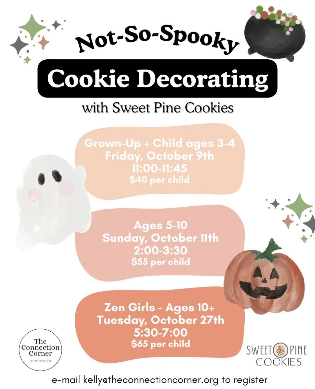 These cookie decorating workshops with @sweetpinecookies are the BEST! So yummy &amp; so fun &amp; so engaging for ALL ages! 🙋🏼&zwj;♀️🍪👩🏽&zwj;🎨

We are excited to offer THREE this spooky season! 🧡🎃🥰

Friday, October 9th&mdash; a grown-up + c