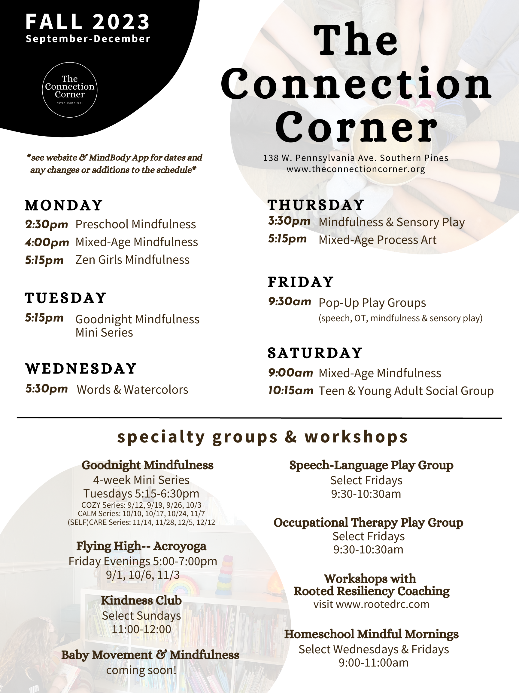 Schedule & Registration — The Connection Corner