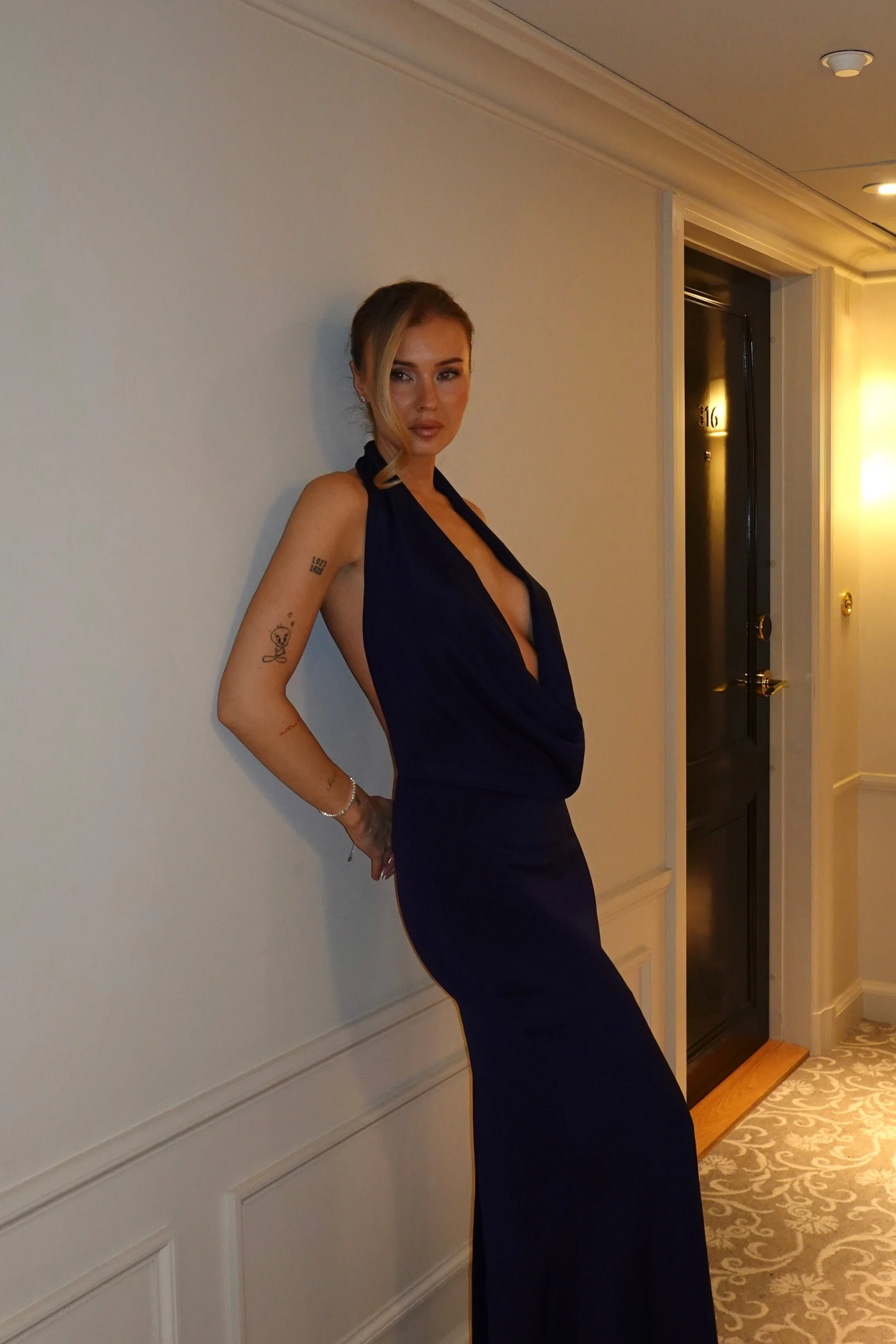 The Purple Cowl Dress