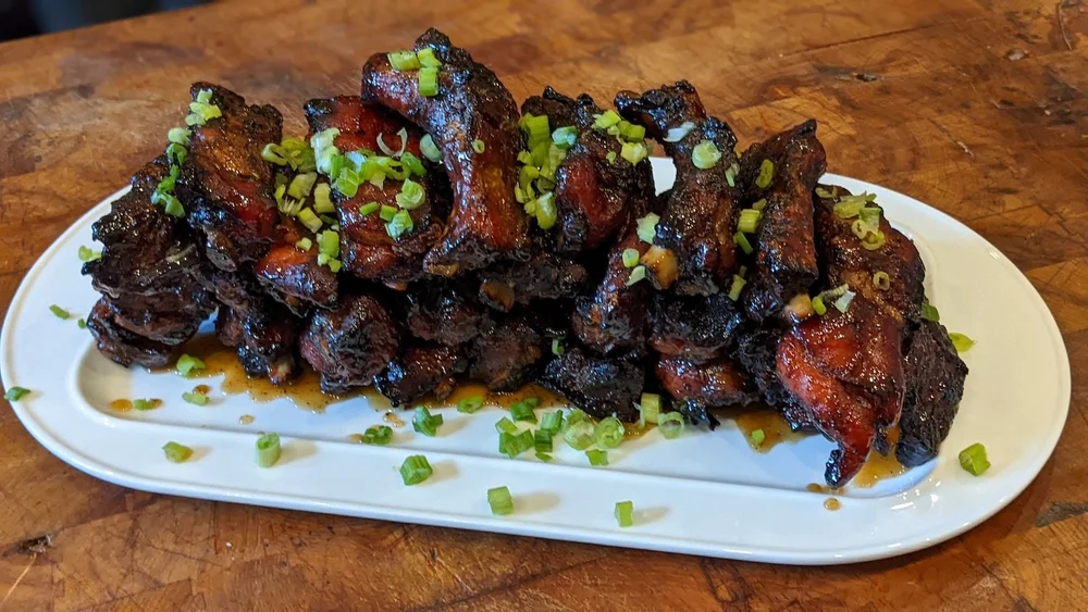 Sticky Ribs Plating Fried Sticky Ribs — Sunday in South Carolina
