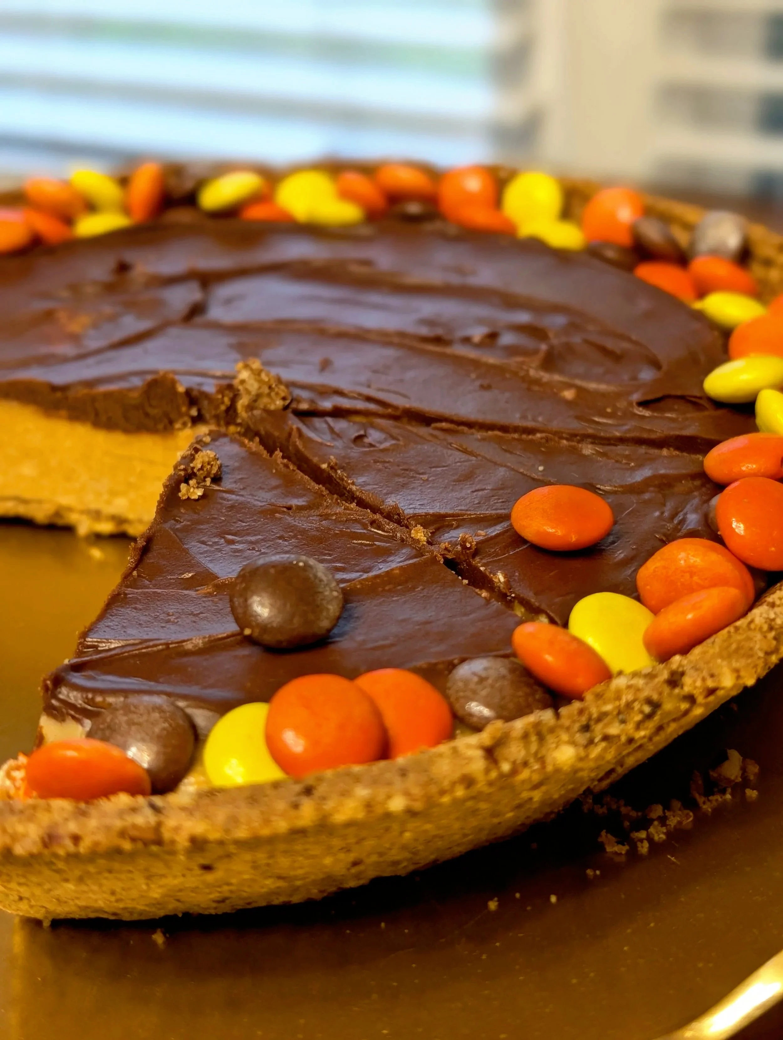 Reese’s Pieces Chocolate Peanut Butter Pie