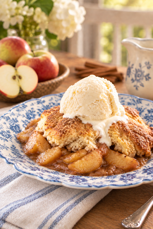 Skillet Apple-Cinnamon Biscuit Cobbler