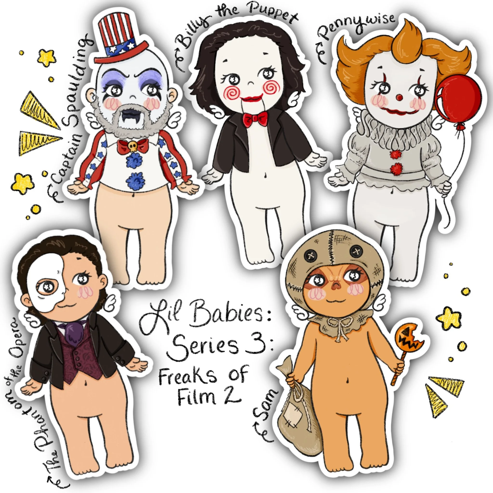 Lil Babies: Series 3: Freaks of Film 2 Vinyl Stickers