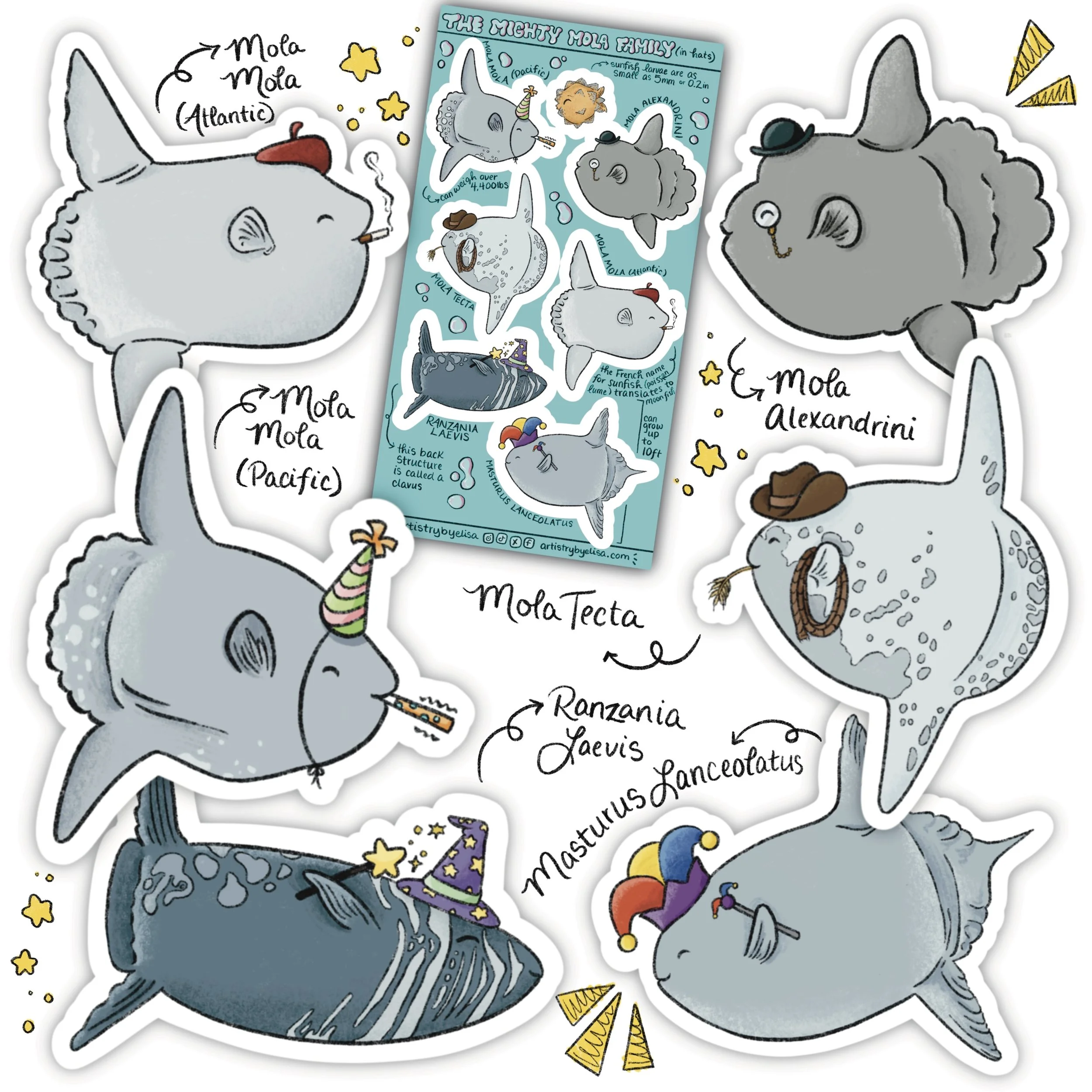 The Mighty Mola Family - Vinyl Sticker Collection