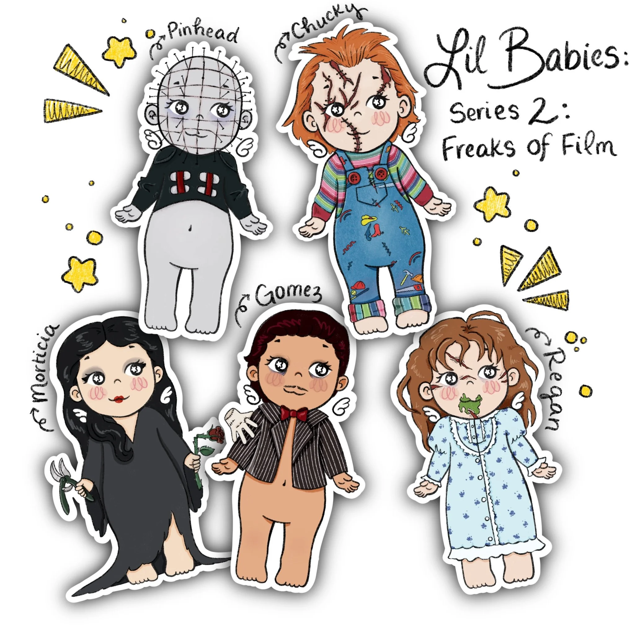 Lil Babies: Series 2: Freaks of Film Vinyl Stickers