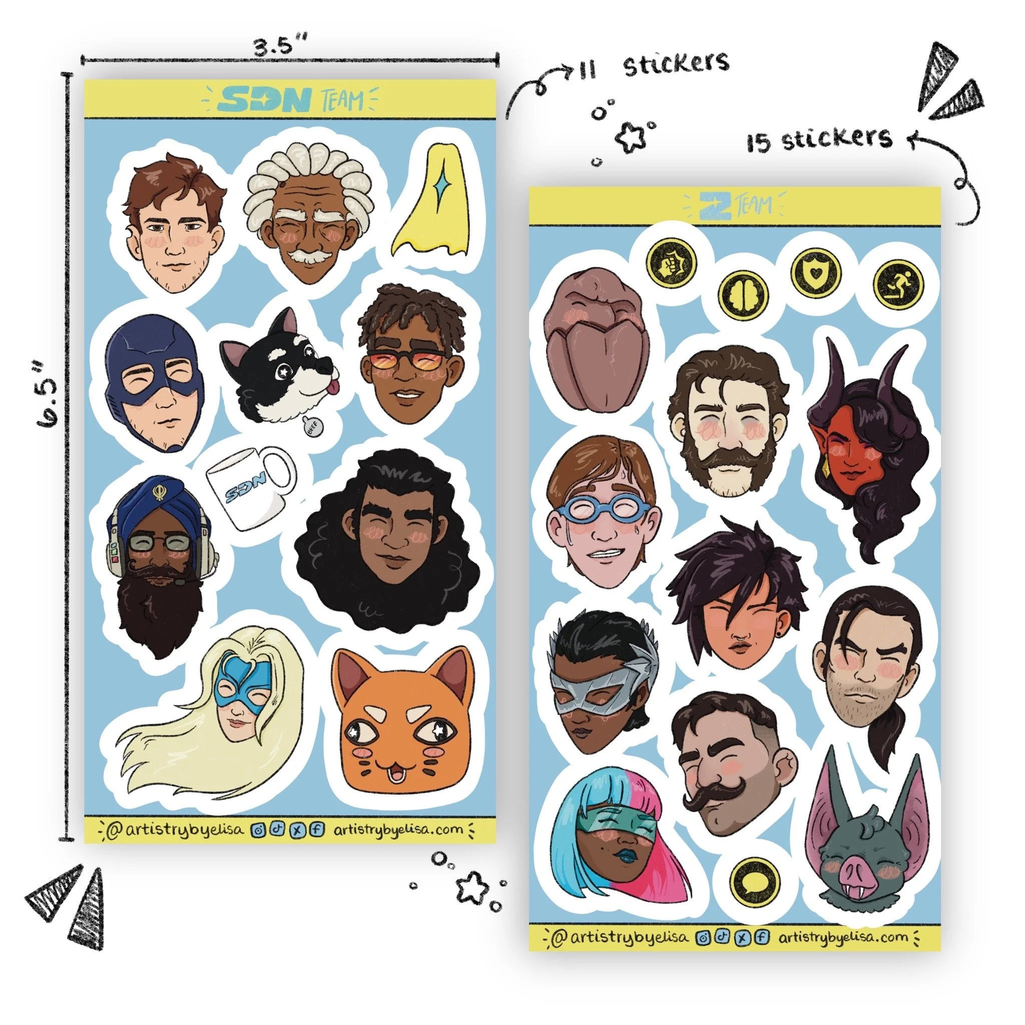 Dispatch Sticker Sheets – Hand-Drawn by Artist