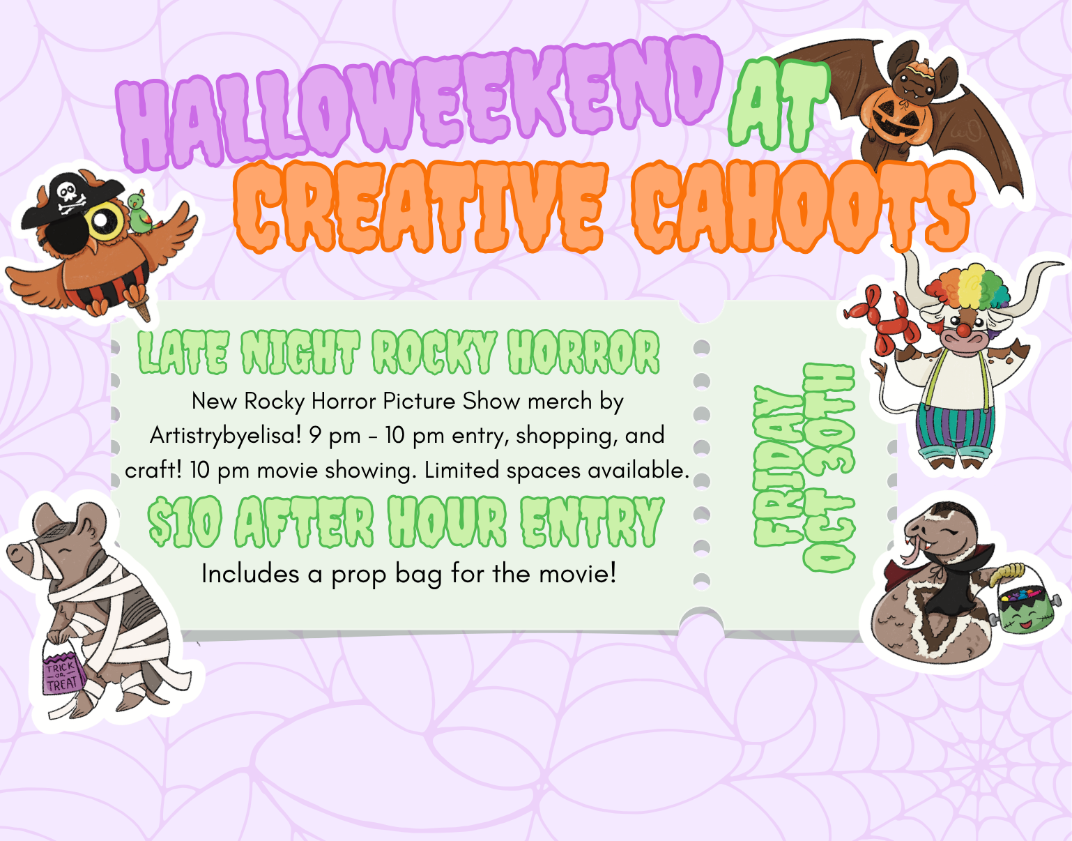 After Hours Entry - Rocky Horror Night at Creative Cahoots