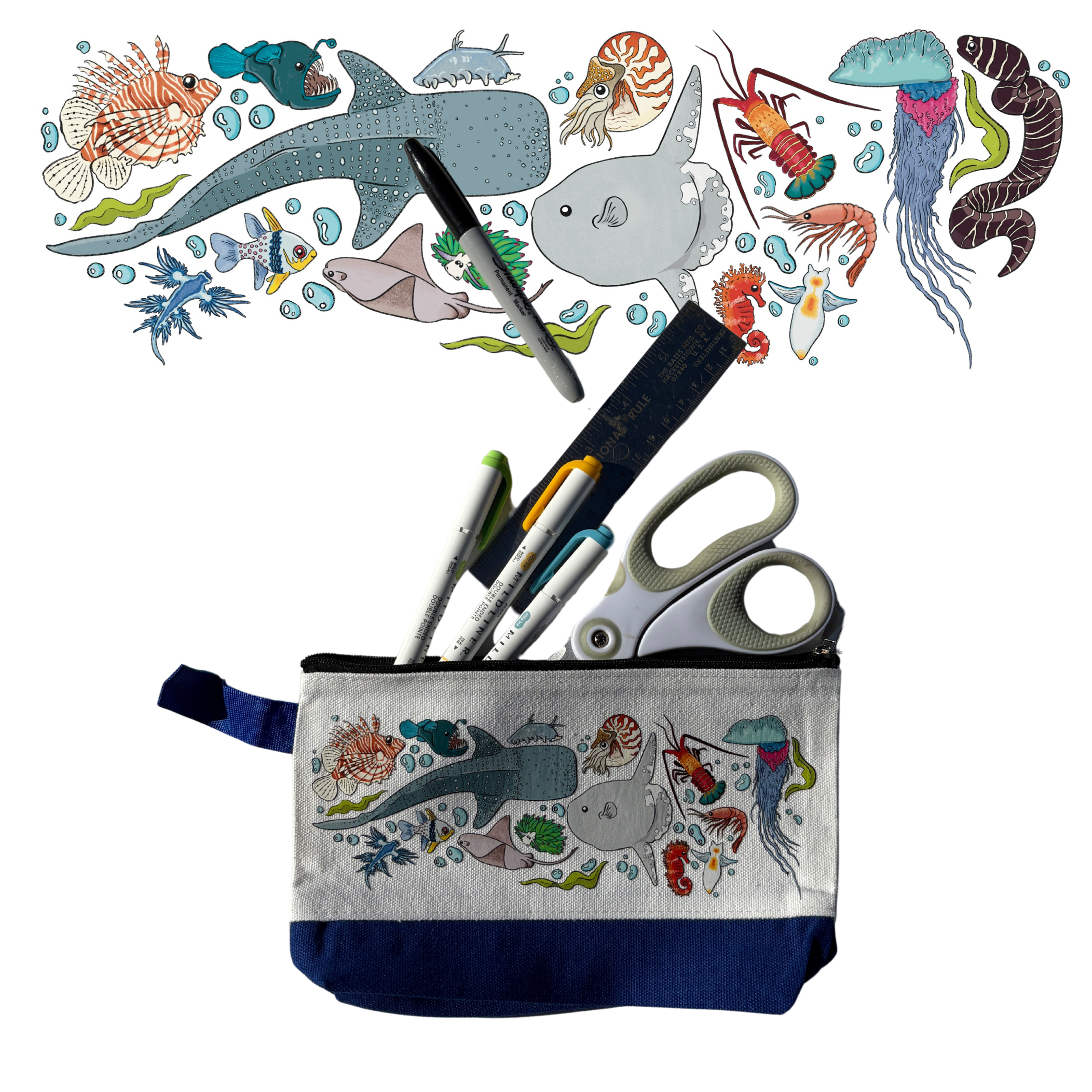 Sea Critters Zipper Pouch