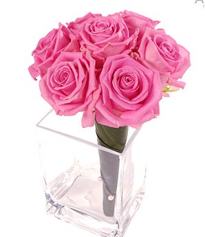 Pink rose wedding bouquet 