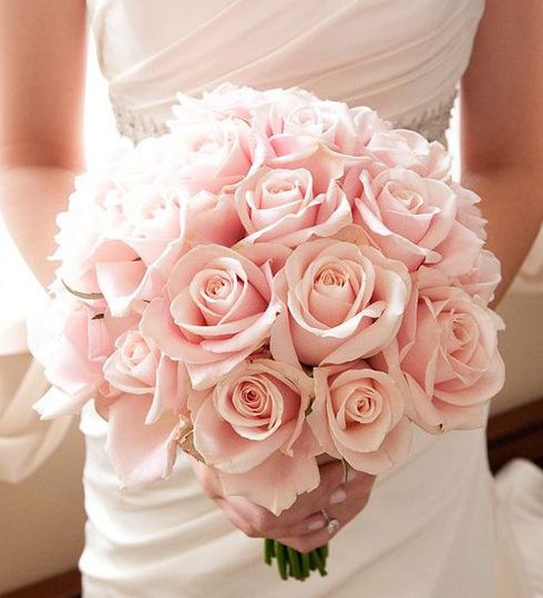 Luxury Pink Rose Brides Wedding Bouquet 