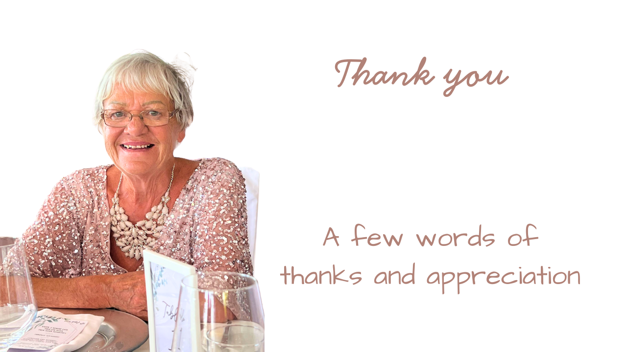 A special word of thanks 