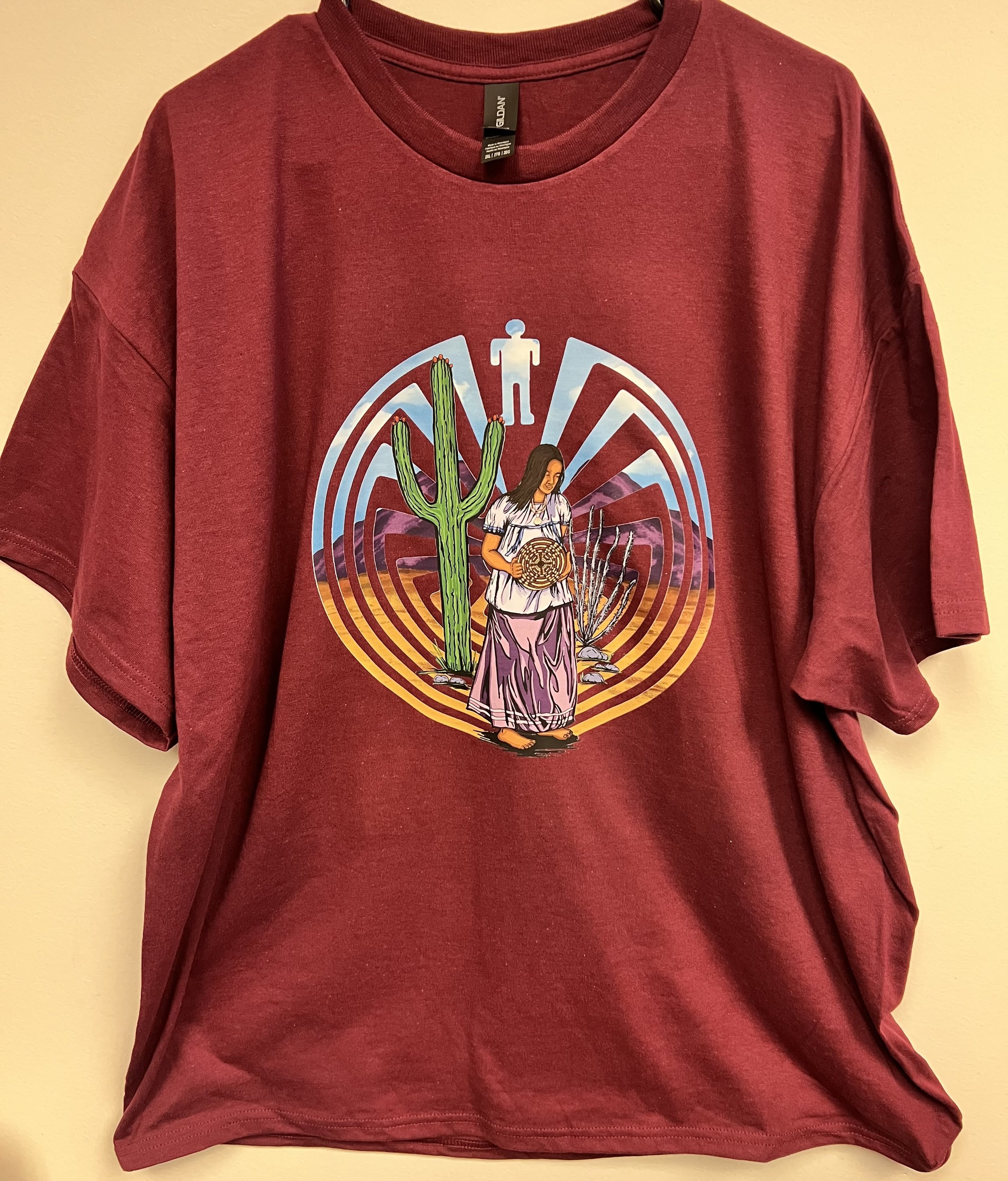 "O'odham Woman" Burgundy Shirt
