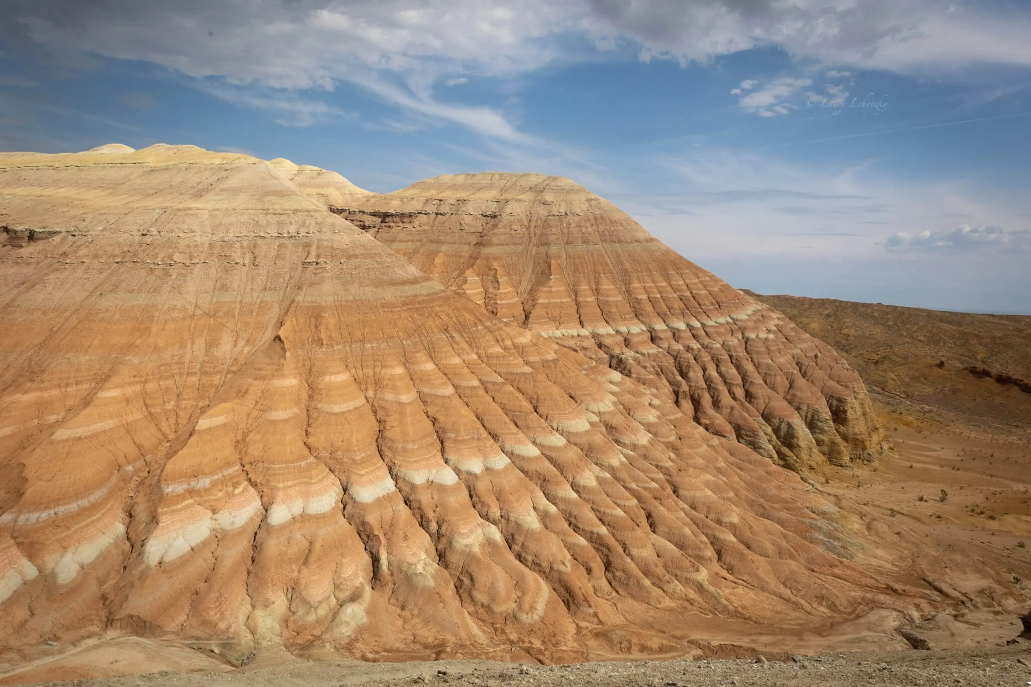 red and white striped mountains in altyn emel national park kazakhstan desert mountains