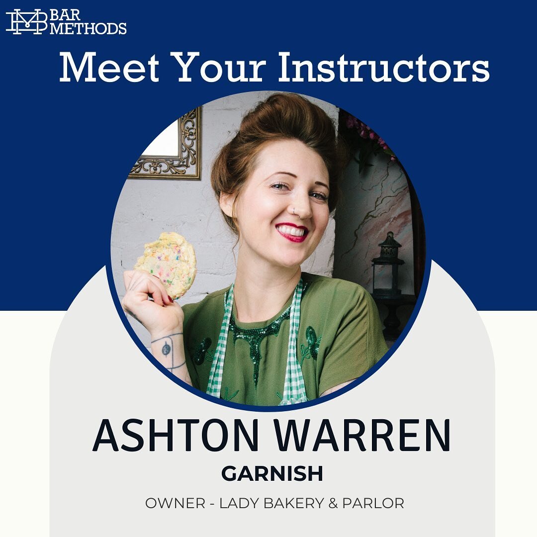 Get ready to meet and learn from the best in the industry! 🍸 We&rsquo;re excited for Bar Methods 2023 Summit! 

Introducing Ashton Warren, Owner of Lady Bakery &amp; Parlor. She&rsquo;ll be leading this year's Garnish Seminar. 

#barmethods #barmeth