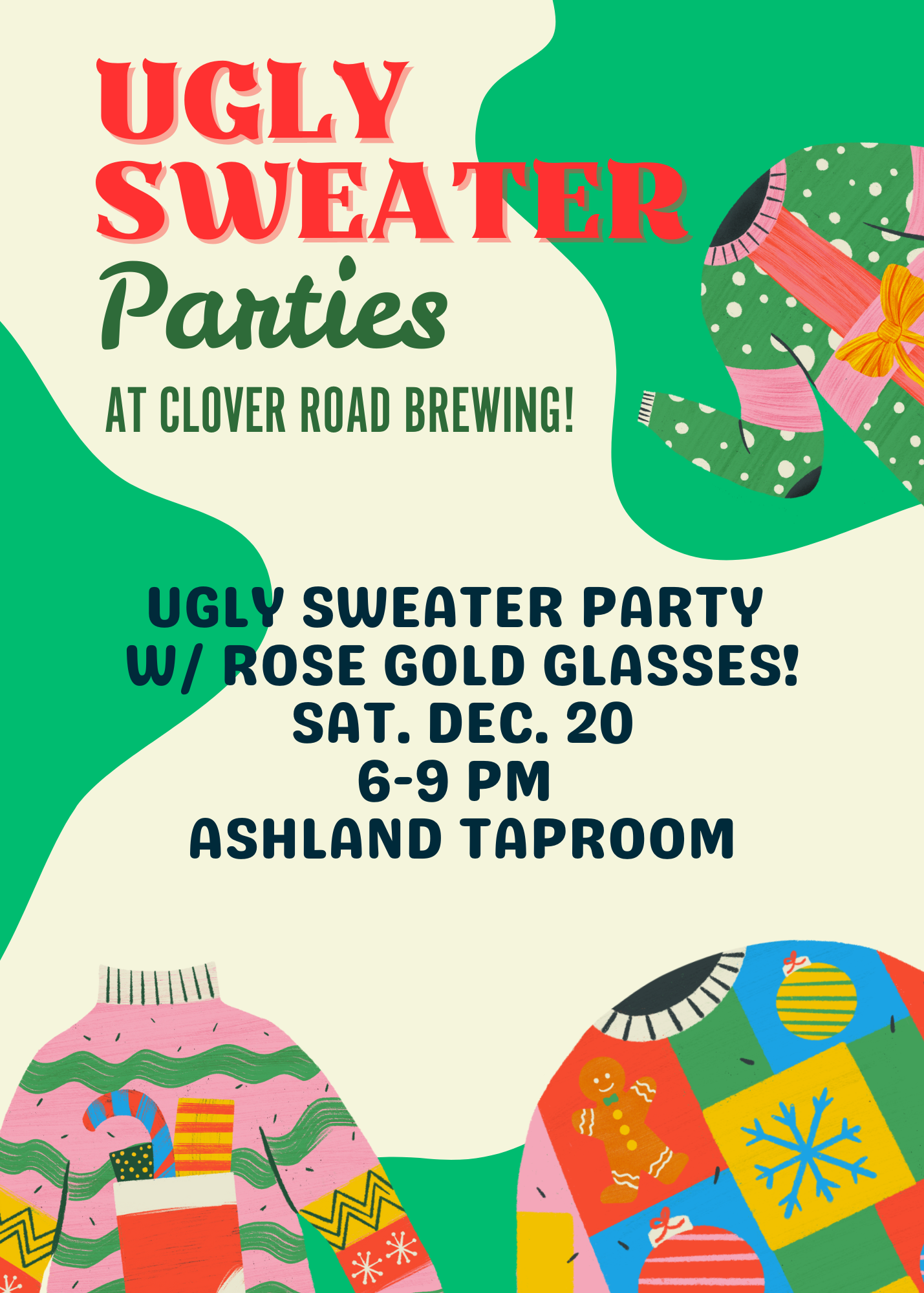 Ugly Sweater Party with Rose Gold Glasses
