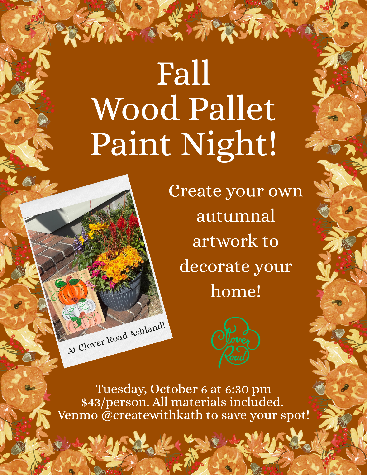 Fall Wood Pallet Paint Night