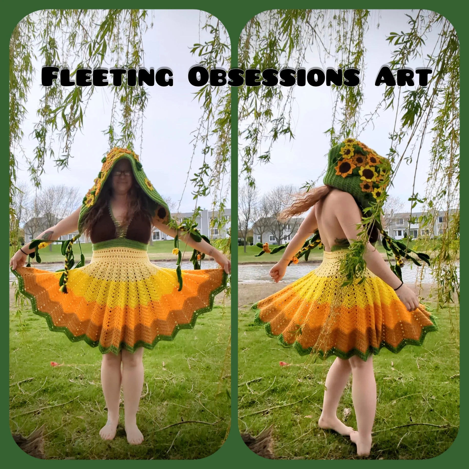 The Sunflower Dress and Sunflower Hood

Pattern by Fleeting Obsessions Art