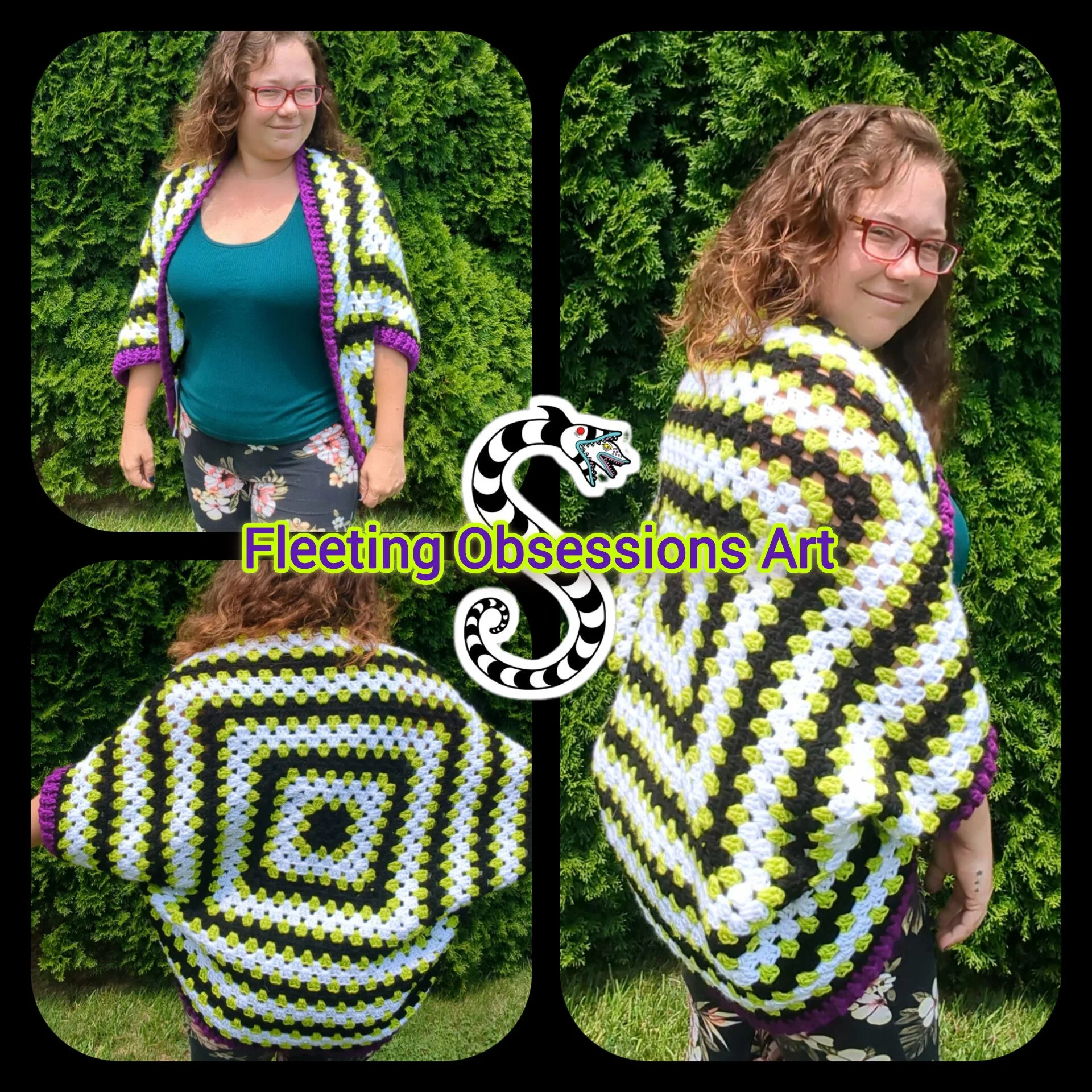 Beetlejuice Granny Square Shrug
