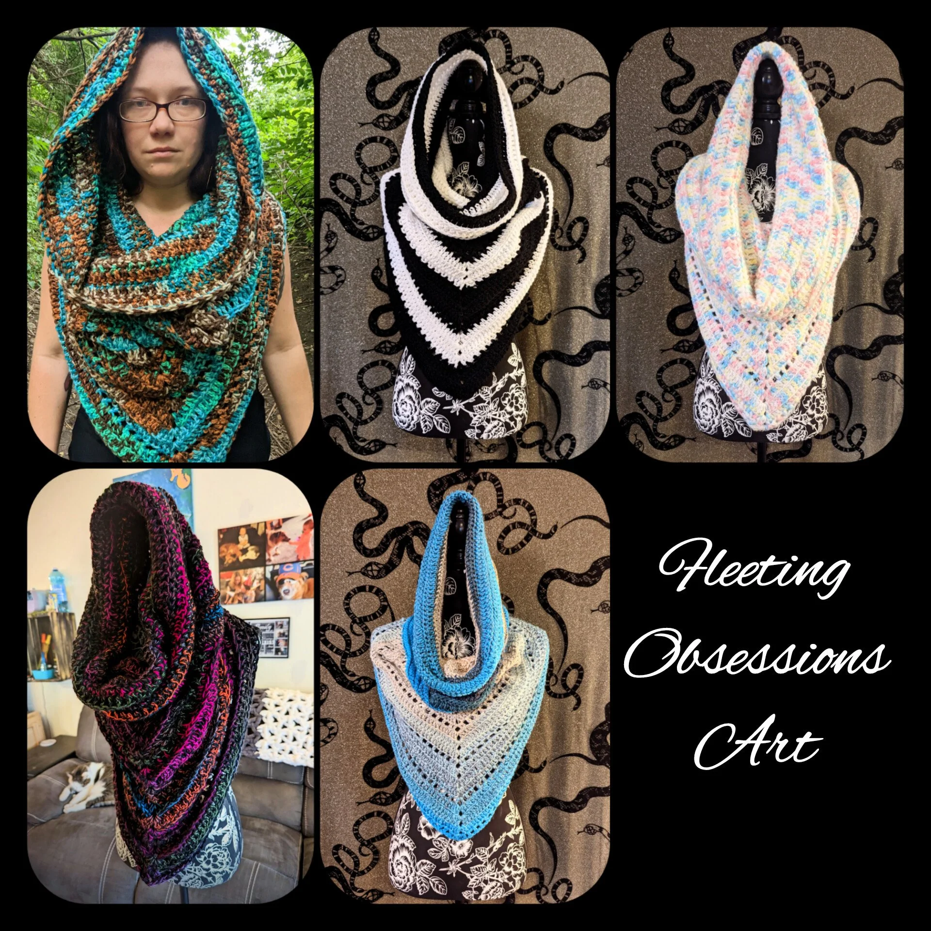 Wild Oleander Hooded Scarves
Pattern by Wickedly Handmade