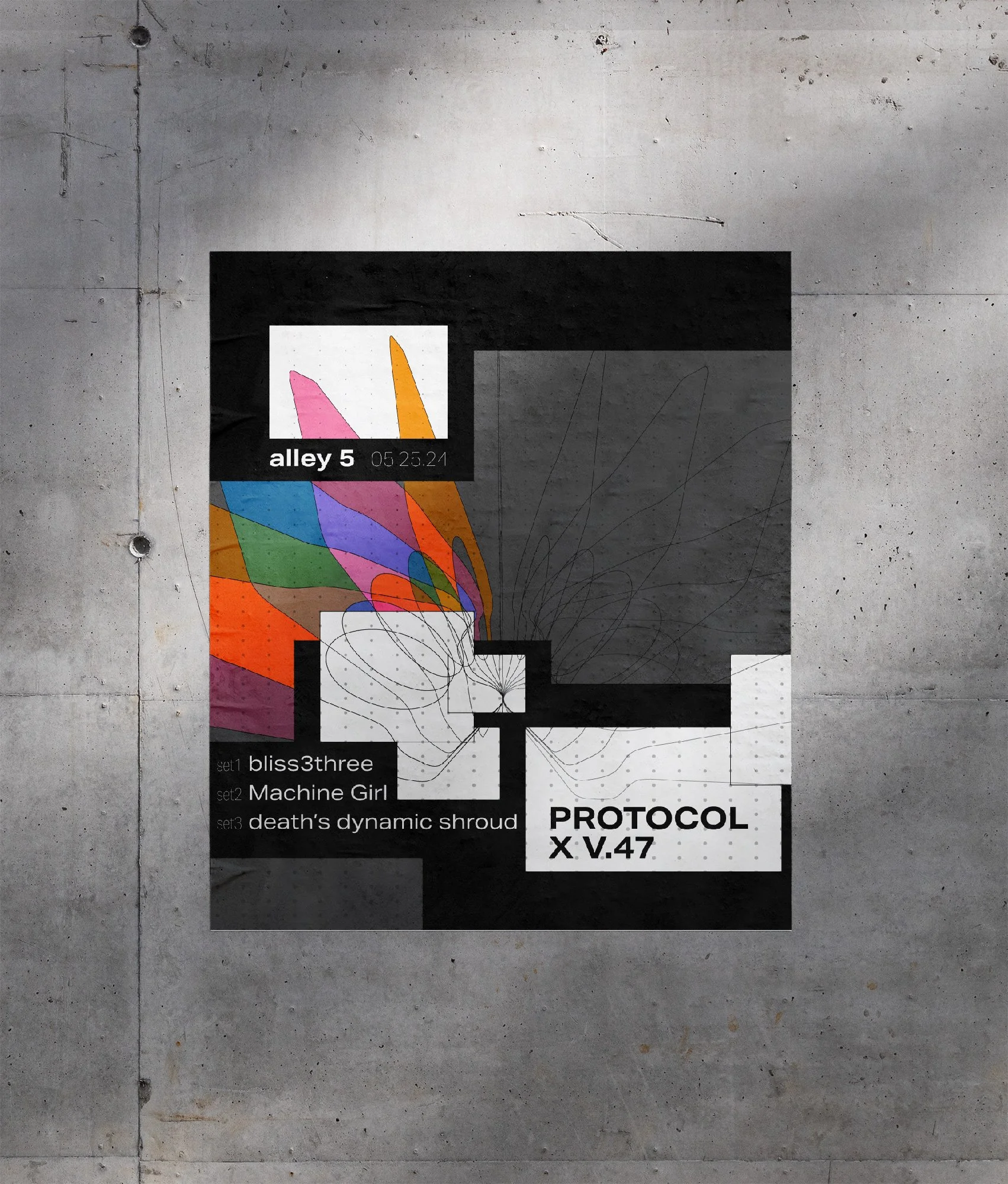 This is a hypothetical gig poster created for some artists I enjoy.