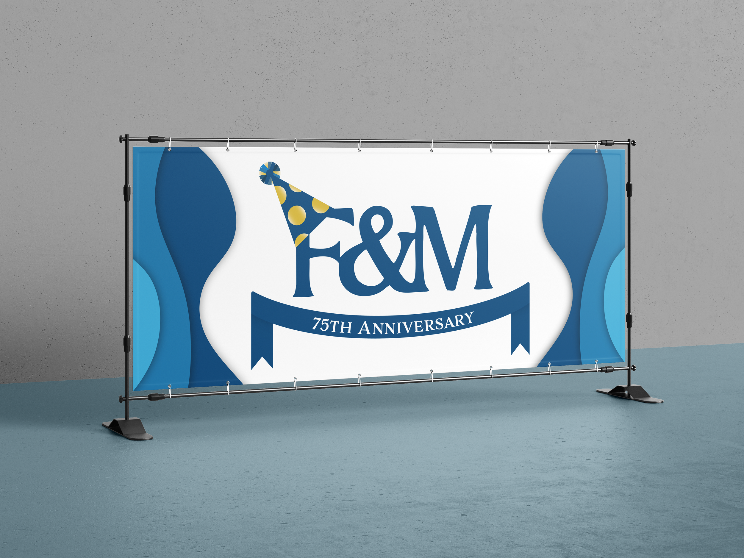 Farmers & Merchants Bank hosted a design contest for their 75th anniversary. I entered this design as well as the one in the circular sign.