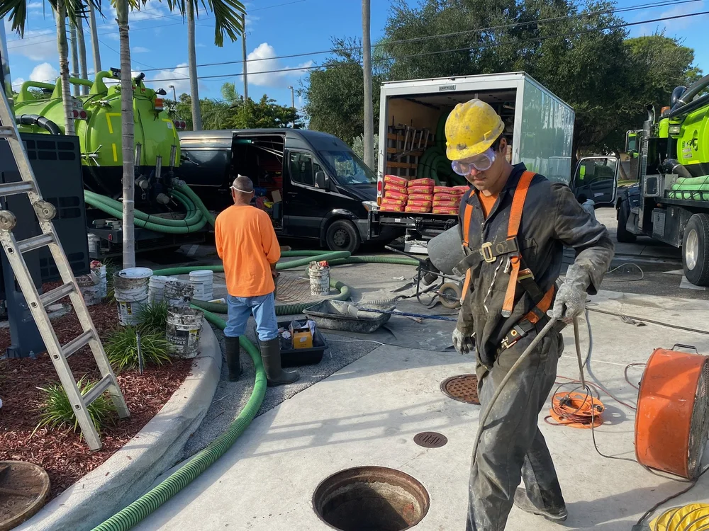 Flooded Parking Lot Drain Cleaning Vac Truck Services in Broward