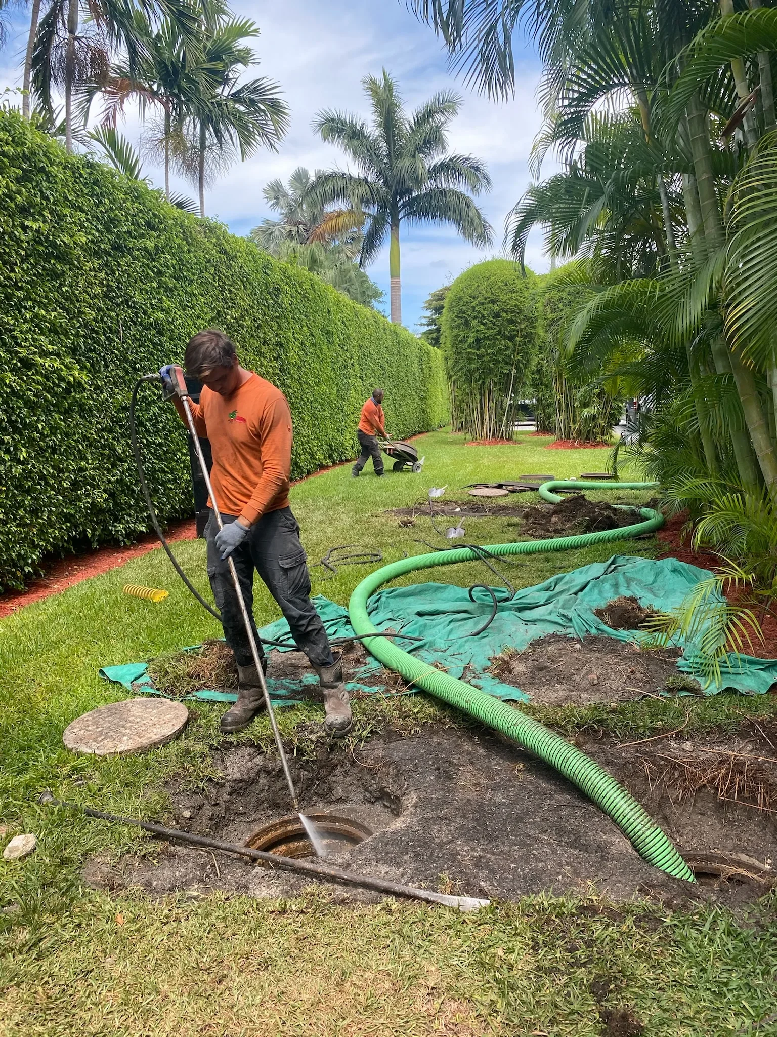 pressure washing tank to clean it and remove all the sludge