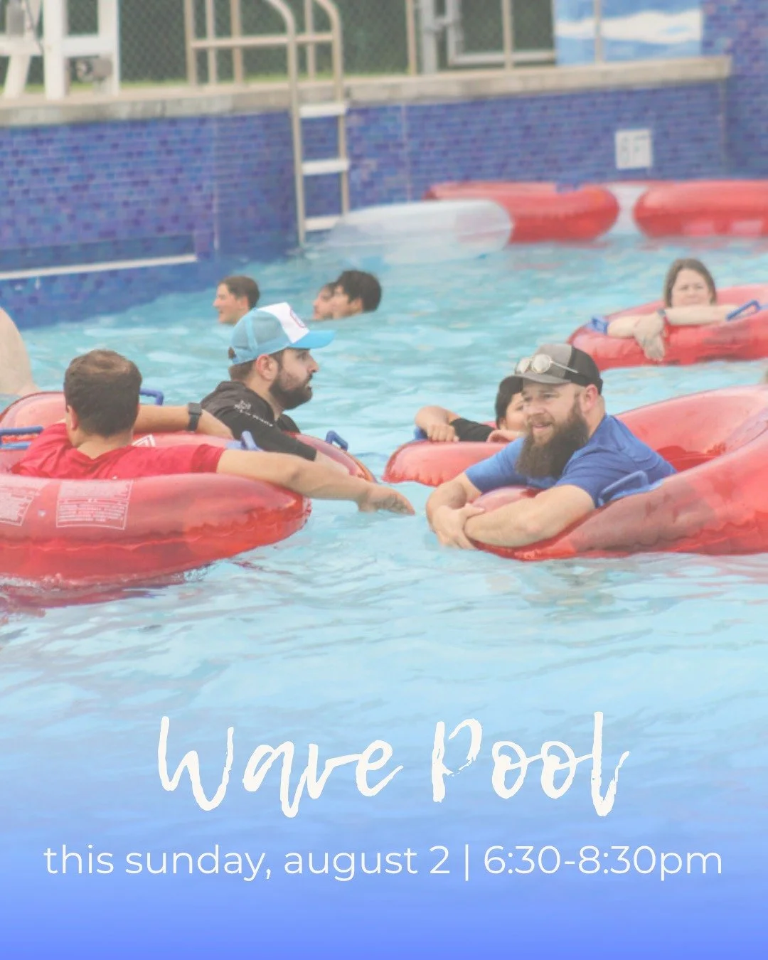 Let's round out the summer together at the Eagle Pointe Wave Pool! 

When: August 2nd, 6:30-8:30pm
Who: Our Church Family (&amp; bring friends!)
Cost: FREE!