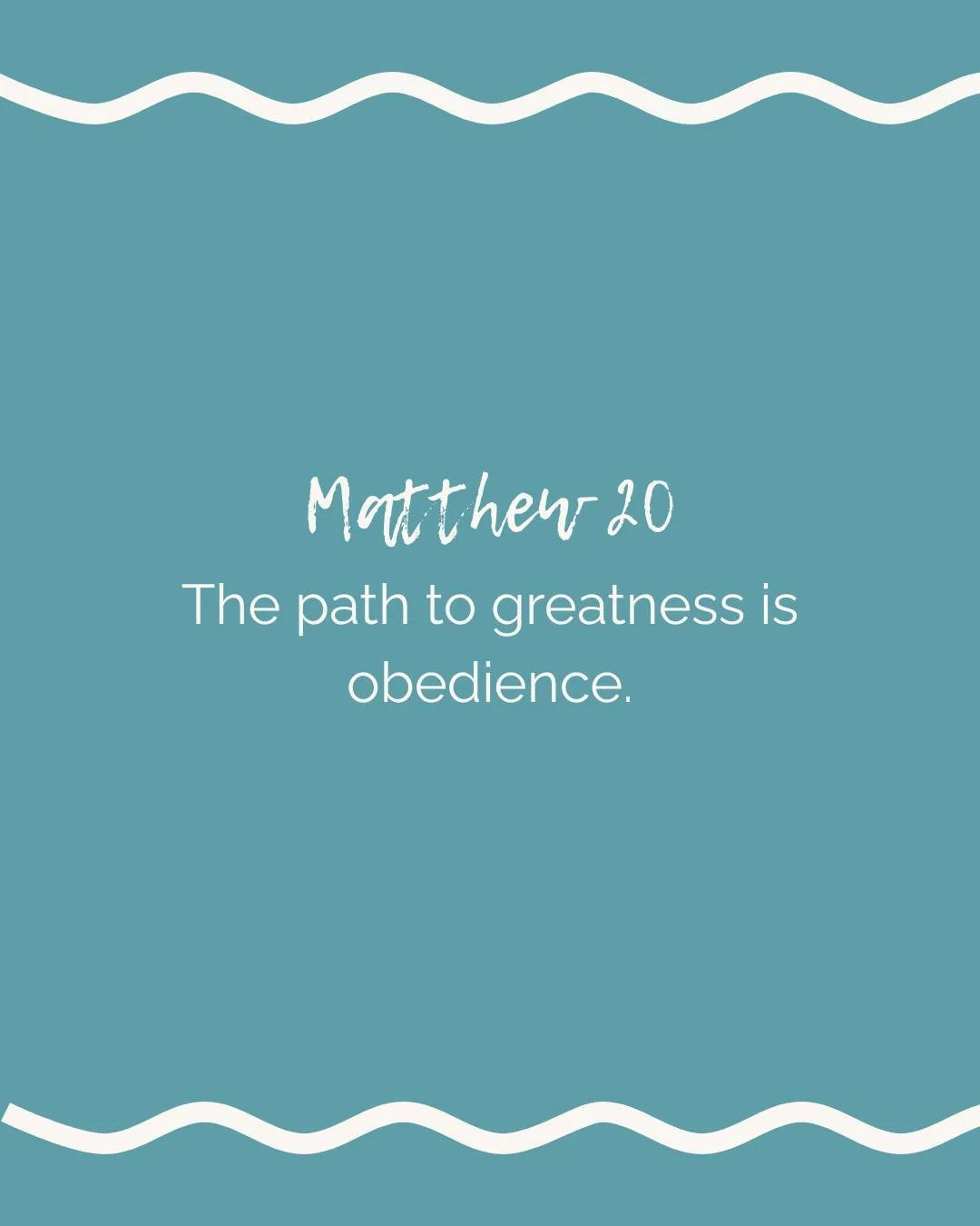 "Don't aim at greatness. Aim at Christlikeness." AW Tozer

Jesus clearly explains in Matthew 20 Christ followers should live with an "I am least" attitude. We even see through His own life that Jesus Himself pursued obedience, not