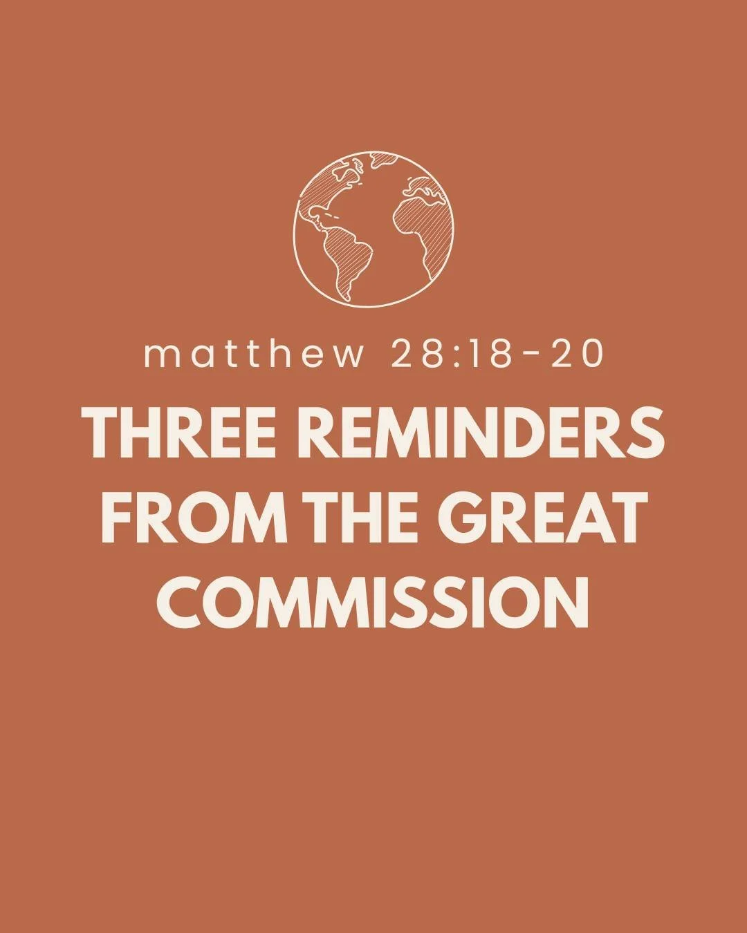 We are ALL called to go and make disciples in our own context.