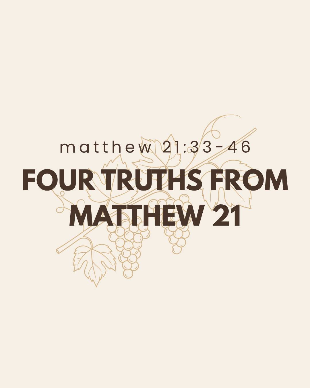 Jesus' parable from Matthew 21:33-46 is clear: there are consequences for rejecting the Son of God.

Do you perceive God is warning you through this parable?