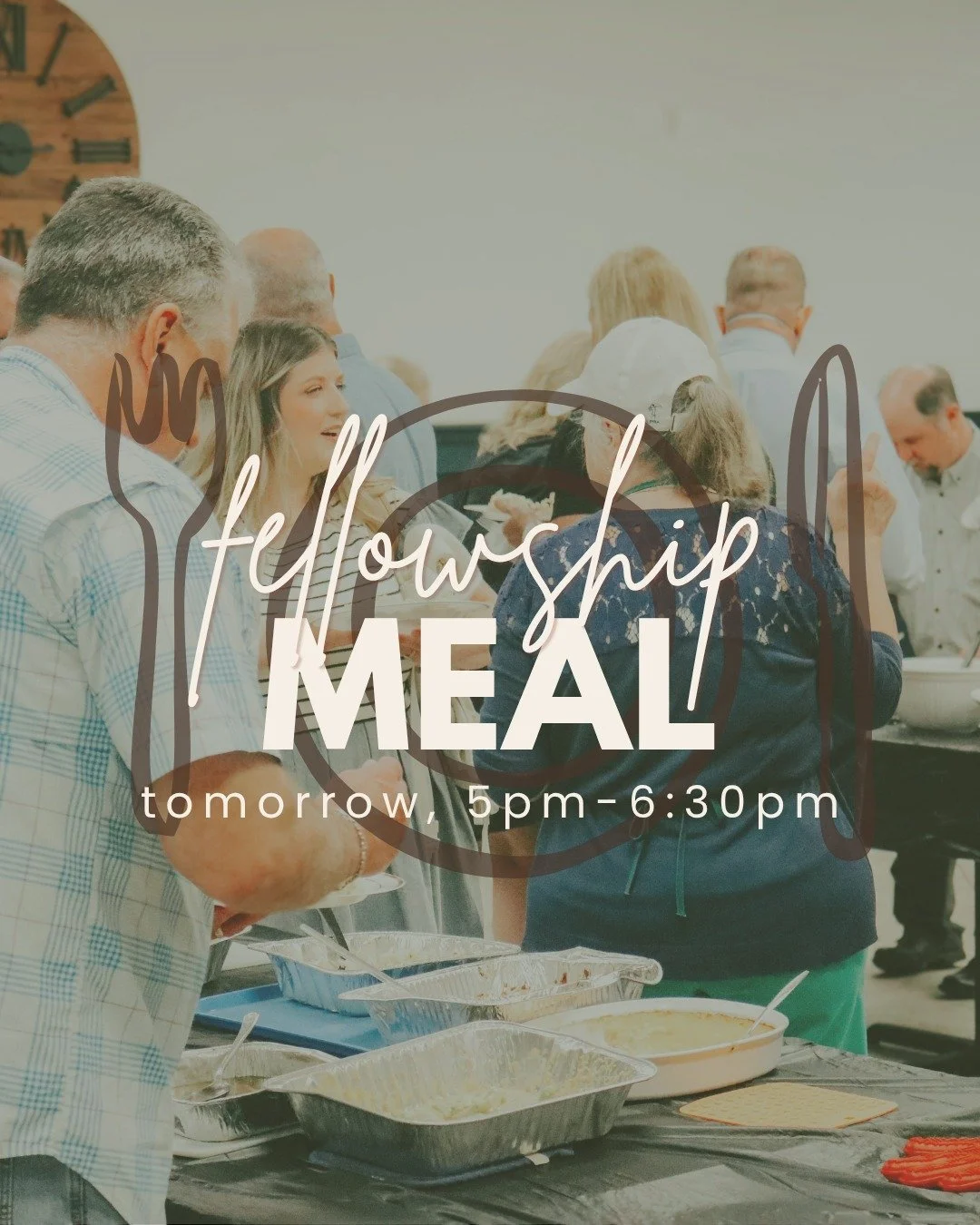 We can't wait to fellowship with you tomorrow before Wednesday activities!

$5/person with a max of $20/family.

See you there!!
