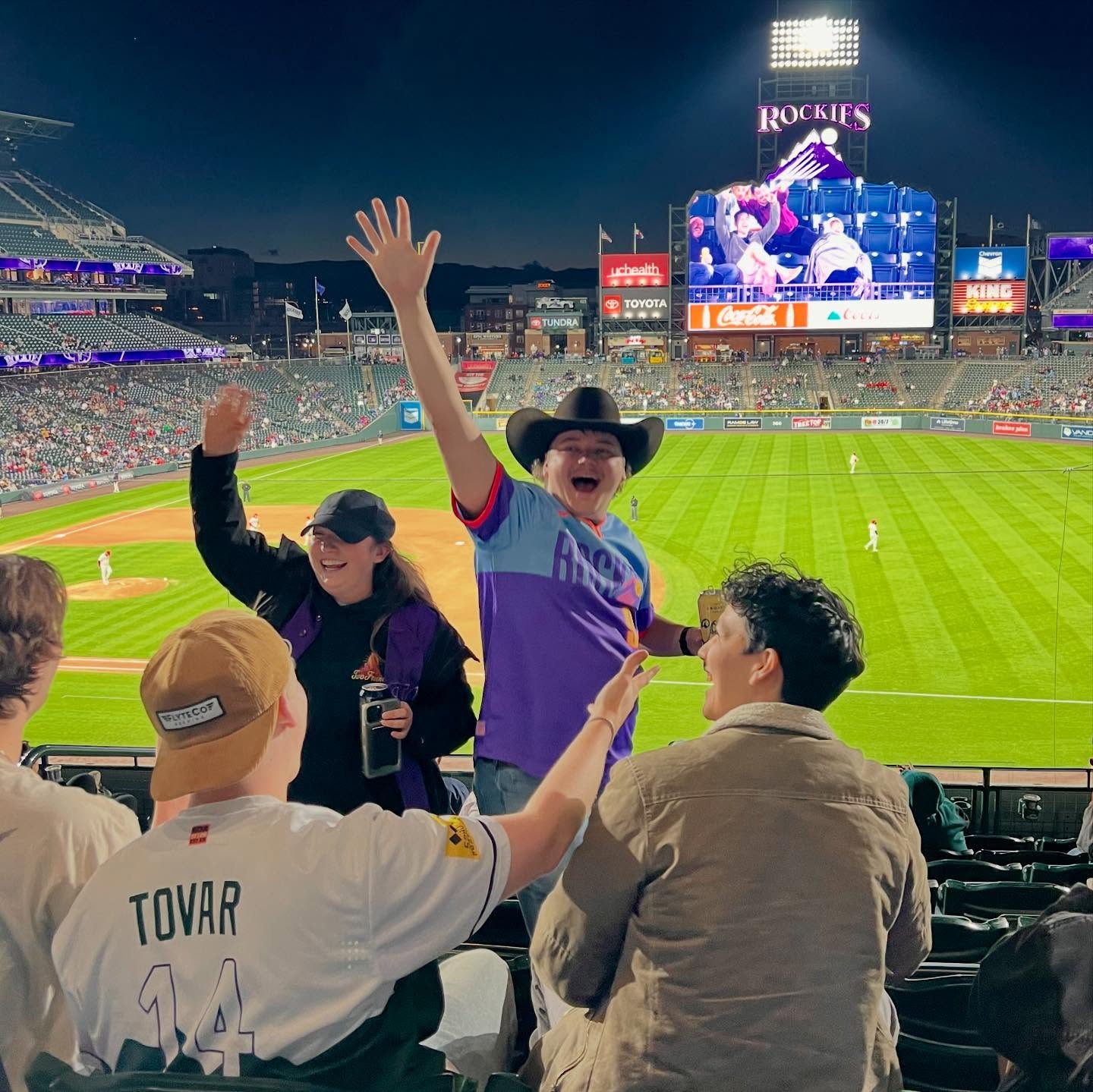 POV: Staff Rockies Game- team made it on the big screen and even got asked for an autograph🤠